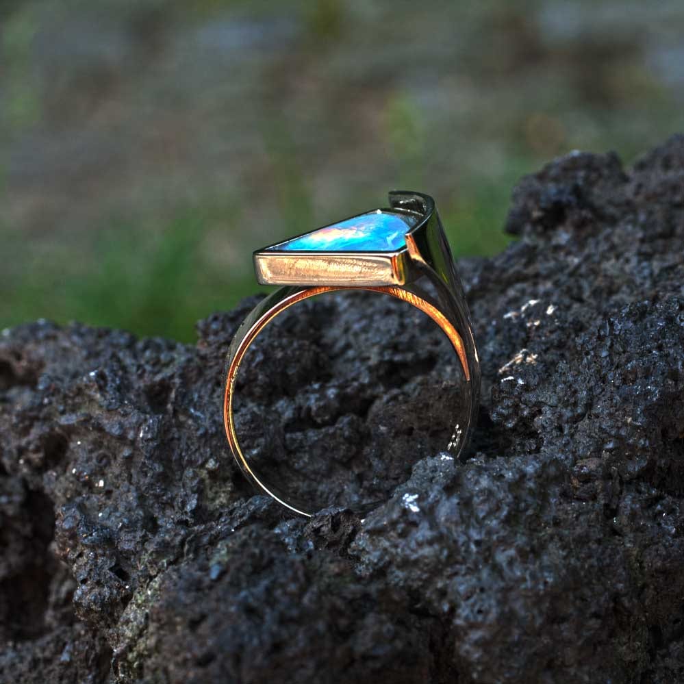 Weißgoldring mit Opal