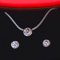 Zirkonia in Zargenfassung