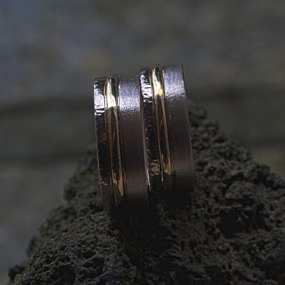 Trauringe Weißgold und Gelbgold