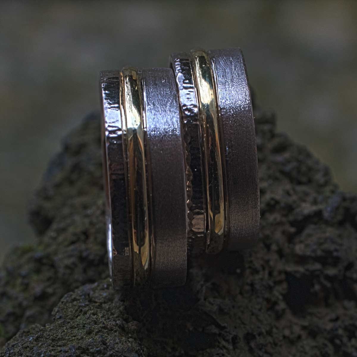 Trauringe Weißgold und Gelbgold