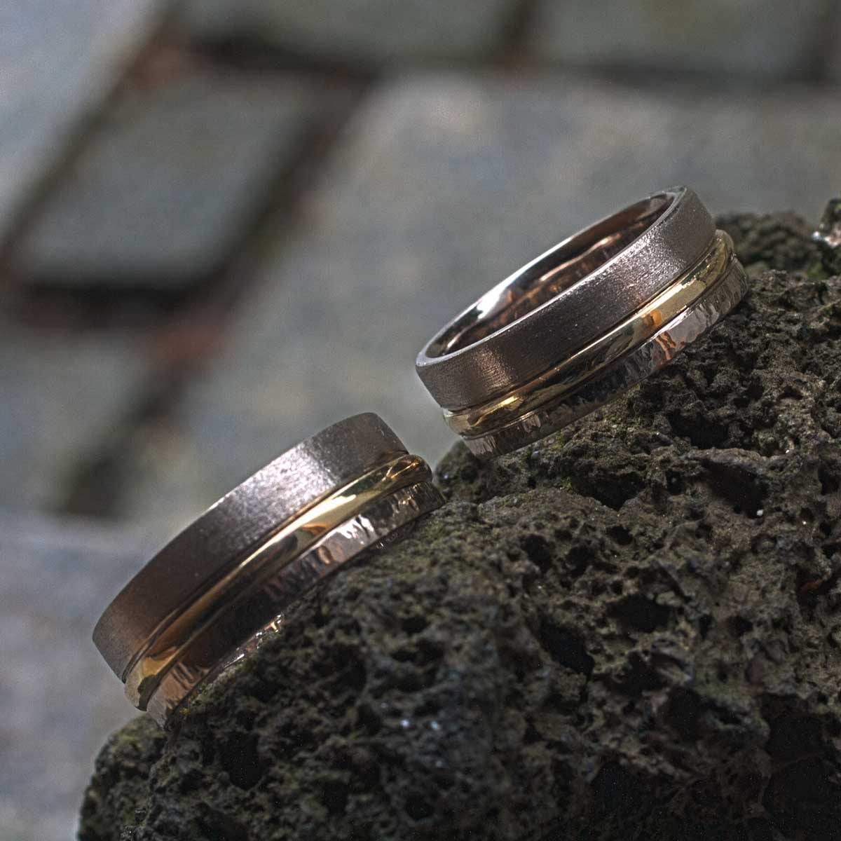 Trauringe Weißgold und Gelbgold