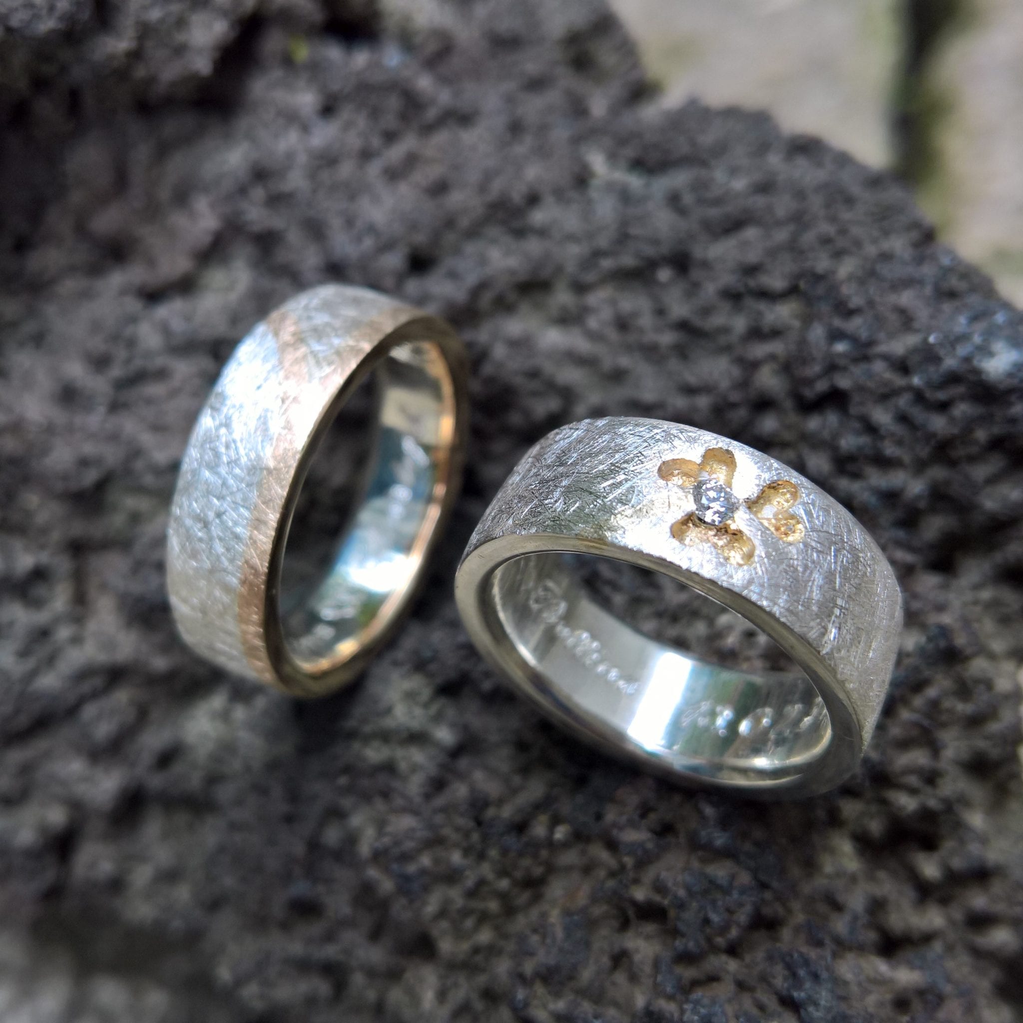 zweifarbige Trauringe