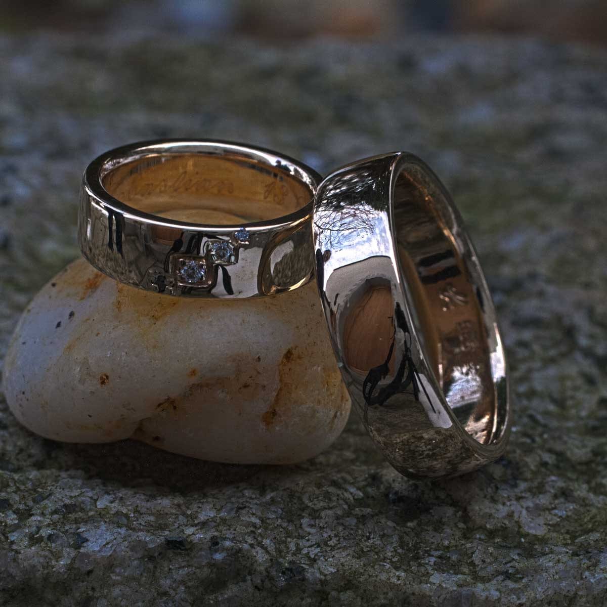 Trauringe Gelbgold mit Brillanten