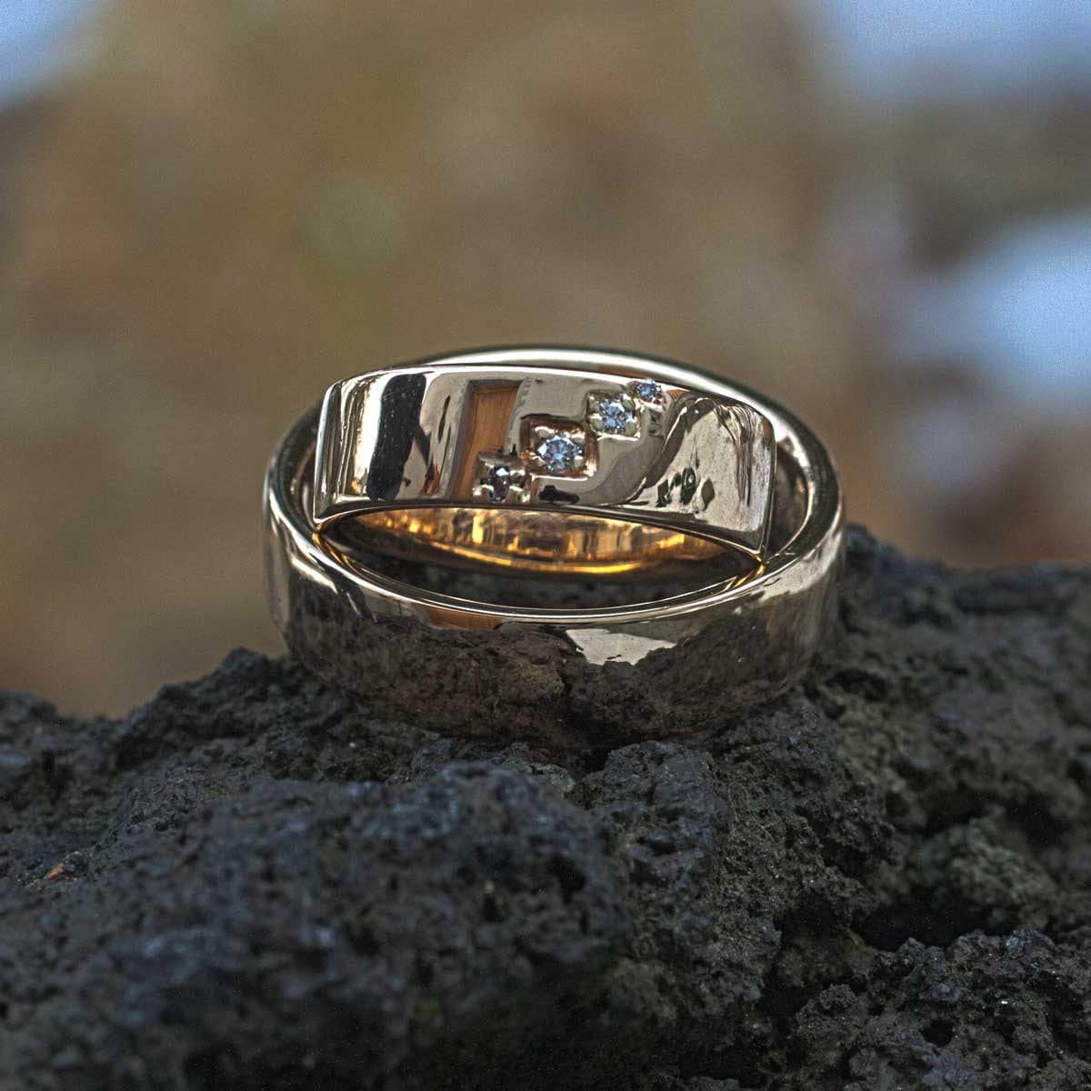 Trauringe Gelbgold mit Brillanten