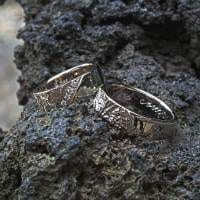 Eheringe Weißgold mit Struktur und Brillanten