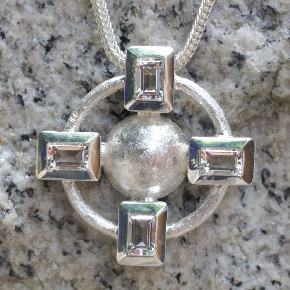 Kreuz Bergkristall Anhänger