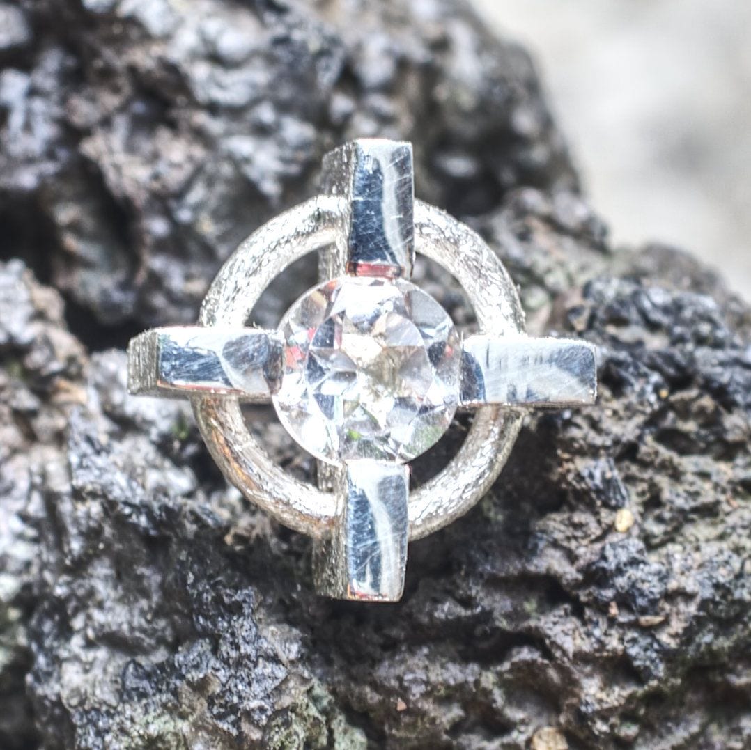 Kreuz Bergkristall Ohrstecker