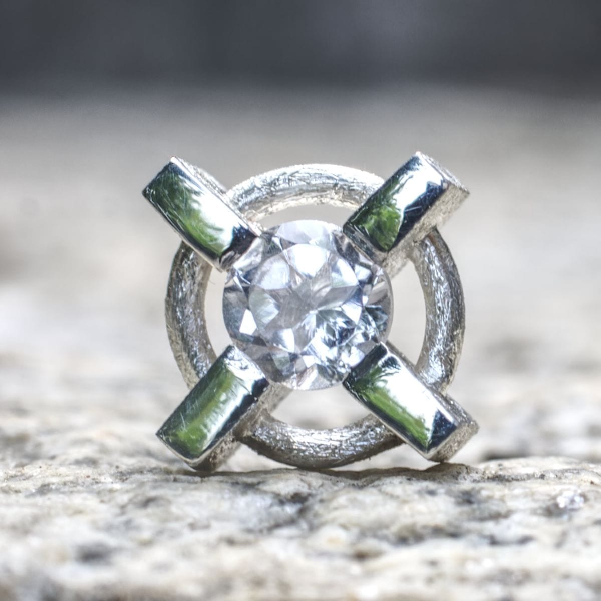 Kreuz Bergkristall Ohrstecker