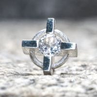 Kreuz Bergkristall Ohrstecker