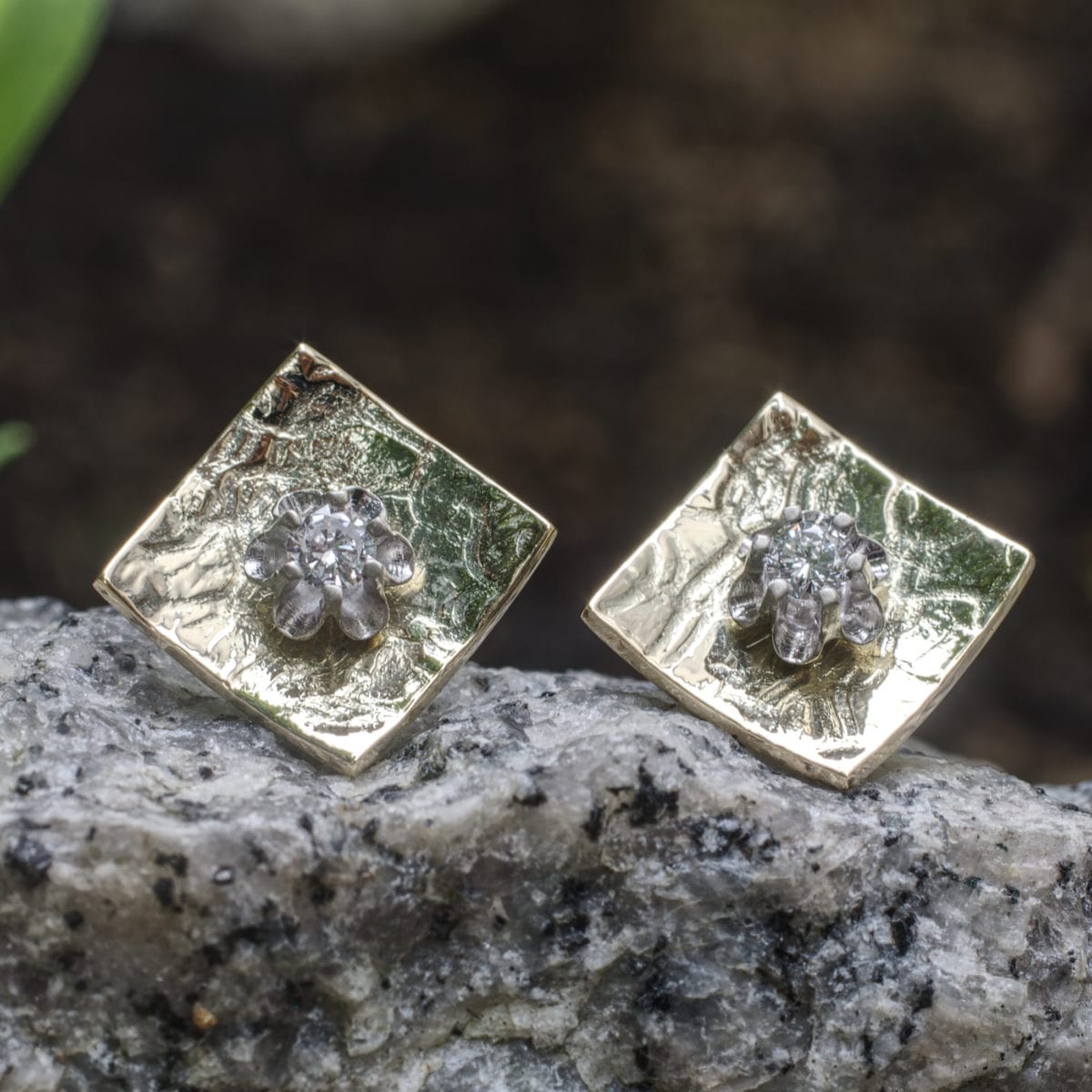 Ohrringe und Anhänger Quadrat Häkeldraht – Bild 6