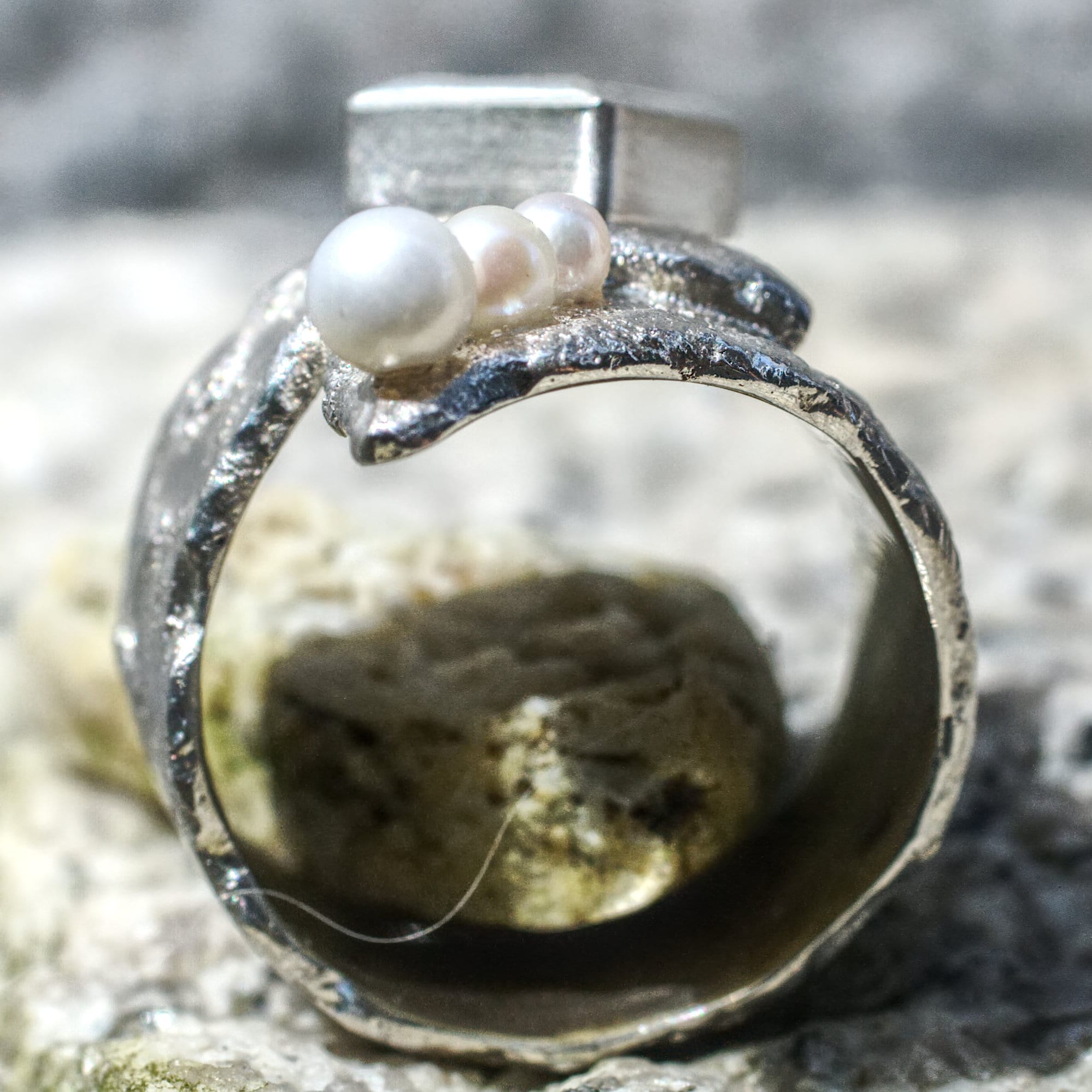 Ring Silber mit Opal und Perlen – Bild 7