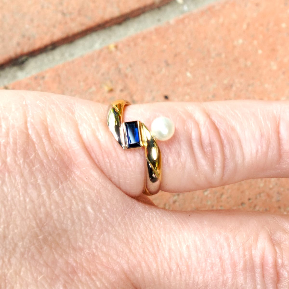 Ring Saphir-Perle – Bild 2