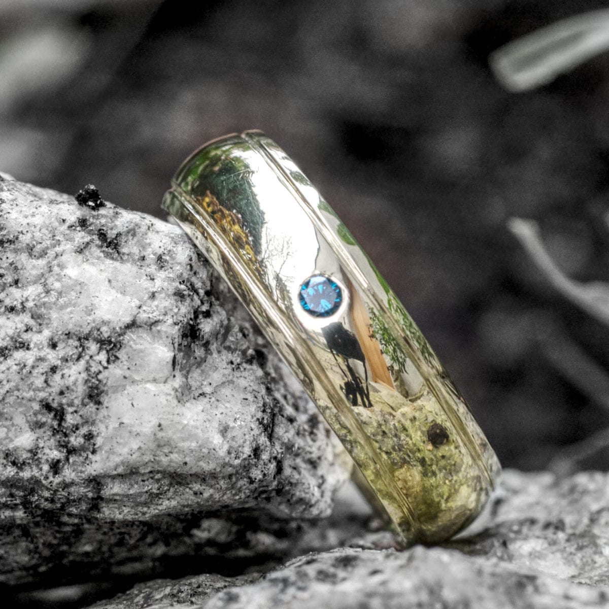 Ring blauer Brillant – Bild 5