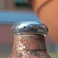 Augendamaststahlring mit Silberauskleidung