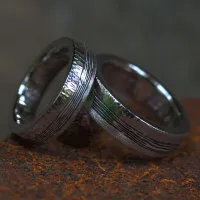 Palladium Ringe mit Mokume Gane Einlage