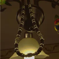 Granatkette Linsenform mit Silberteilen