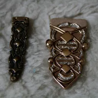 Gürtelschließe & Riemenzunge Rus Gürtelschließe & Riemenzunge Bronze mit Silbertauschierung