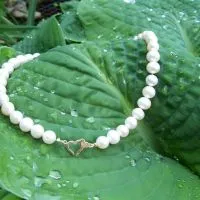Perlkette mit Herz-Verschluß