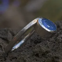 Silberring Saphir