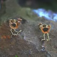 Ohrstecker goldene Hühner