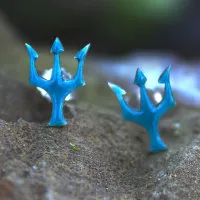 Dreizack Poseidon Ohrstecker meerblaue Dreizack-Ohrstecker