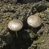 Ohrringe Mokume Gane Silber-Kupfer