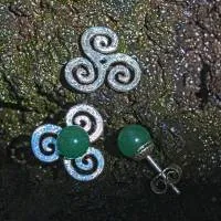 Ohrstecker Aventurin mit Triskele
