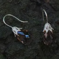 Silber Ohrhänger mit Rauchquarz