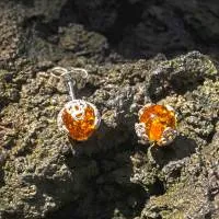 Bernsteinstecker in Silberfiligran