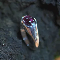 Silberring mit Amethyst Replik Fundstück Haithabu