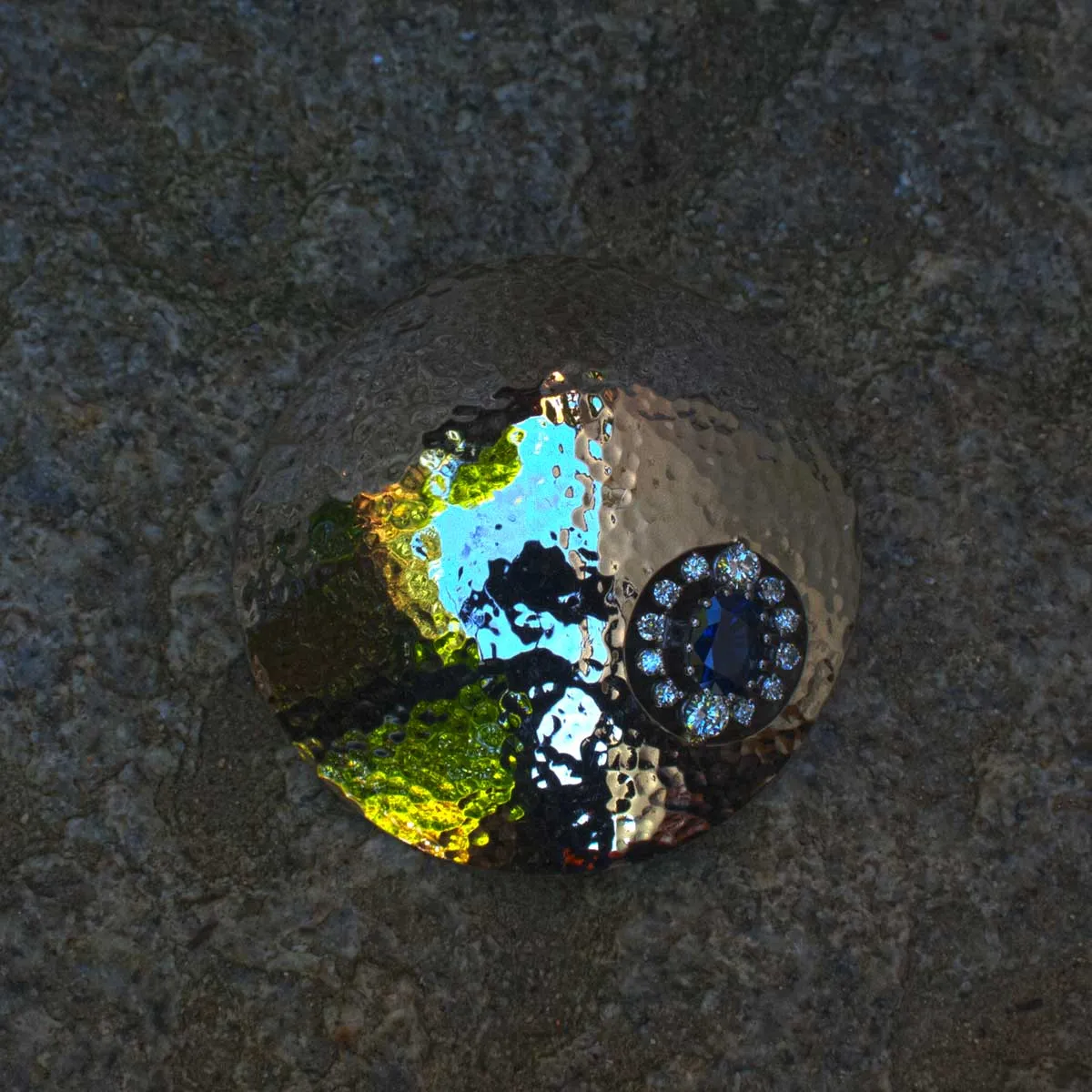 Anhänger Weißgoldscheibe 6 Anhänger Weißgoldscheibe