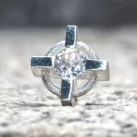 Kreuz Bergkristall Ohrstecker