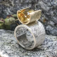 zweifarbiger Ring Citrin