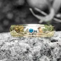 Ring blauer Brillant