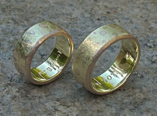 Mokumegane Ringe dreifarbig getupft