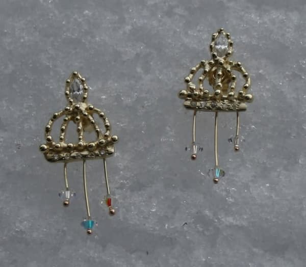 Krönchen Ohrstecker Gelbgold