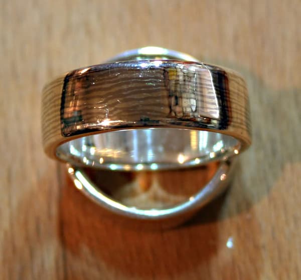 Mokumegane Ringe dreifarbig gestreift