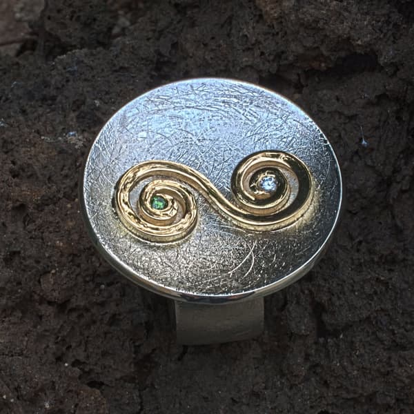 Silberring Doppelspirale