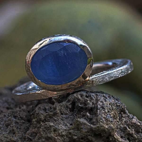 Silberring Saphir
