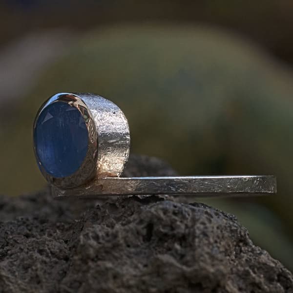Silberring Saphir