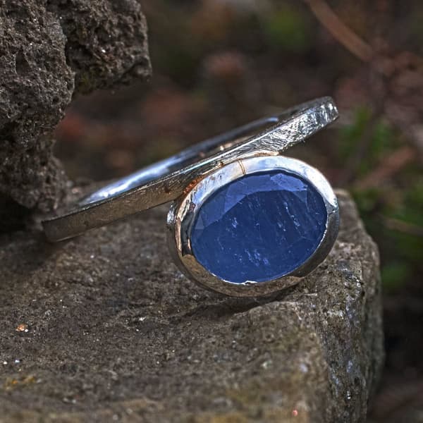 Silberring Saphir