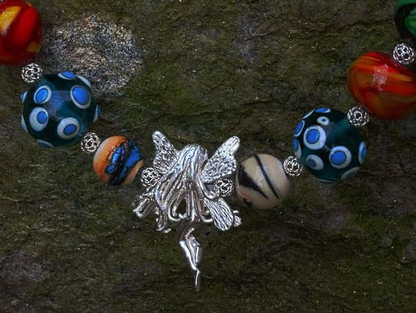 Muranoglas-Collier mit Silberelfe