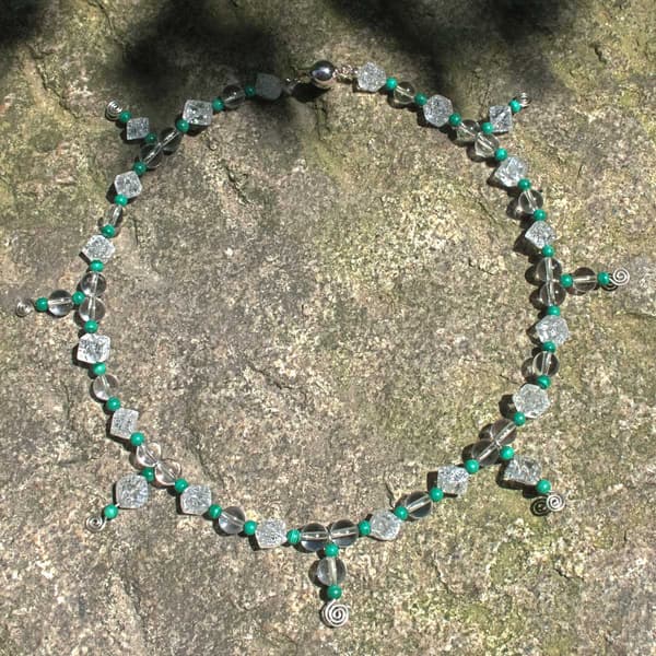 Bergkristall-Malachit Collier