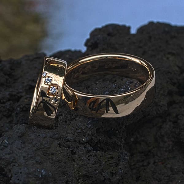 Trauringe Gelbgold mit Brillanten
