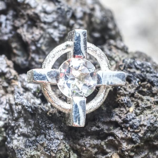 Kreuz Bergkristall Ohrstecker
