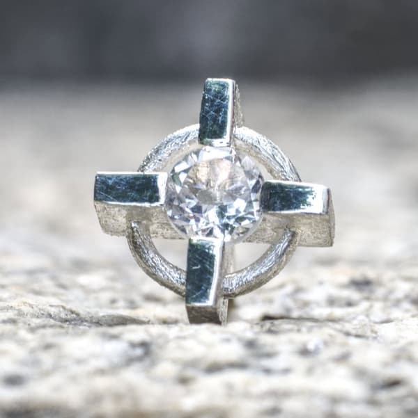Kreuz Bergkristall Ohrstecker