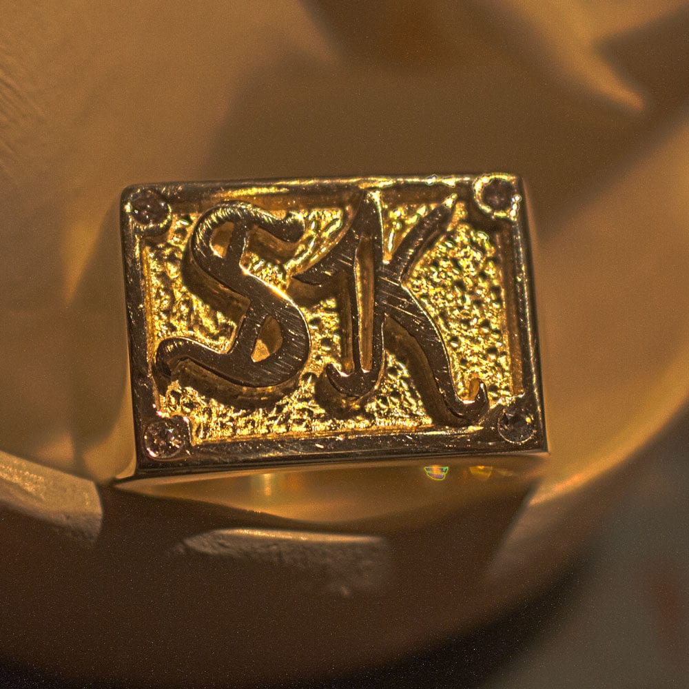 Monogramm Monogramm-Ring Gold