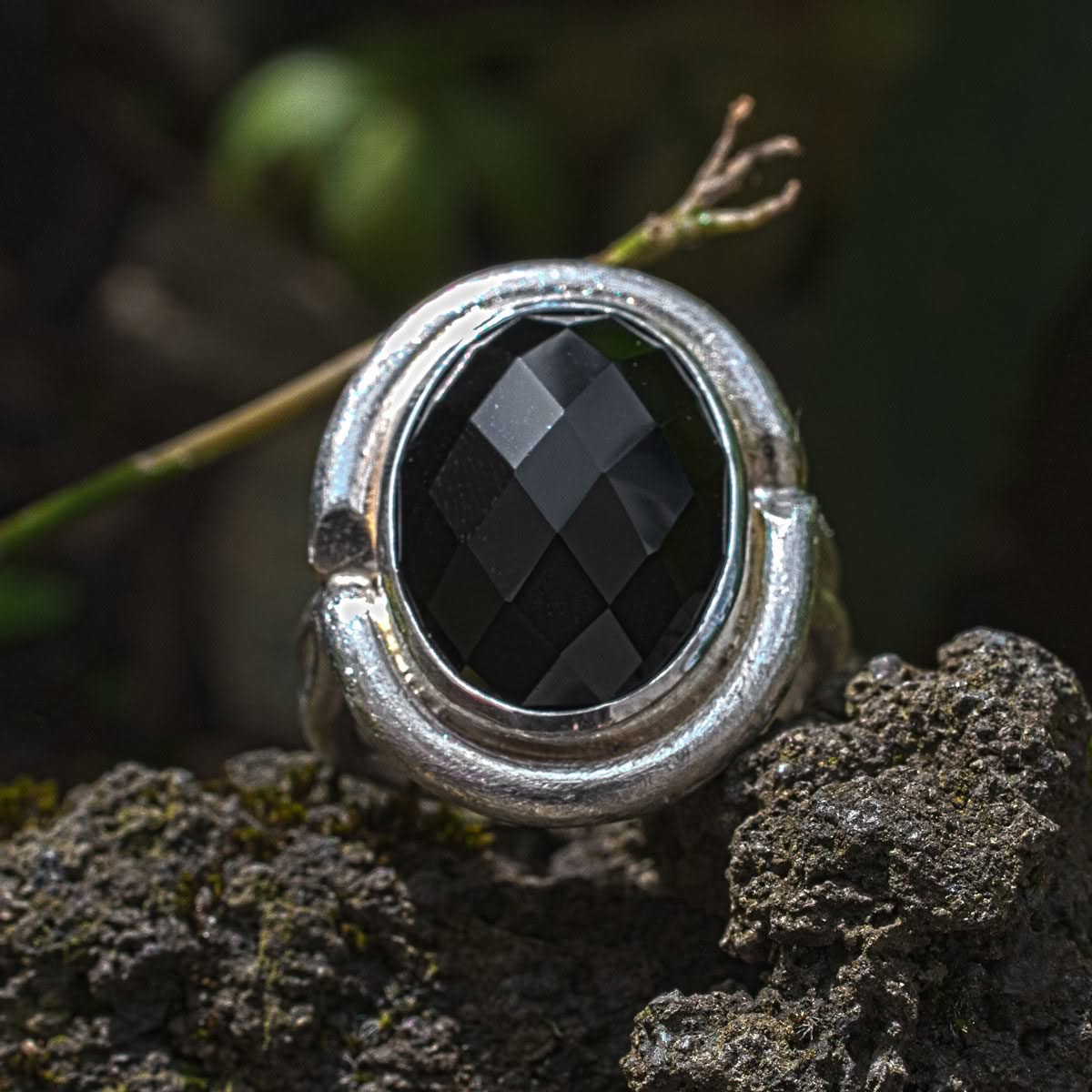 Silberring mit Onyx