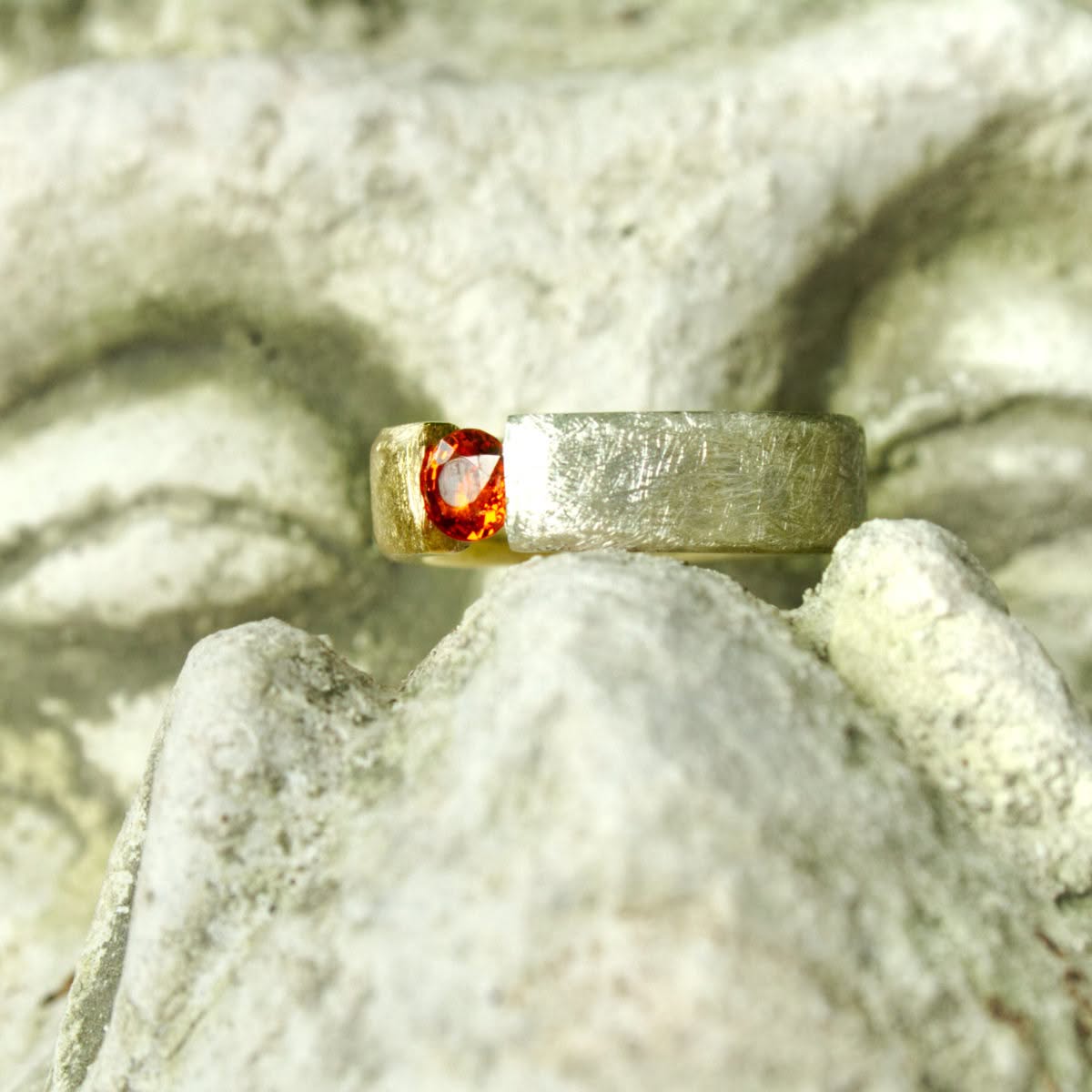 Zweifarbiger Ring Spessartin – Bild 7