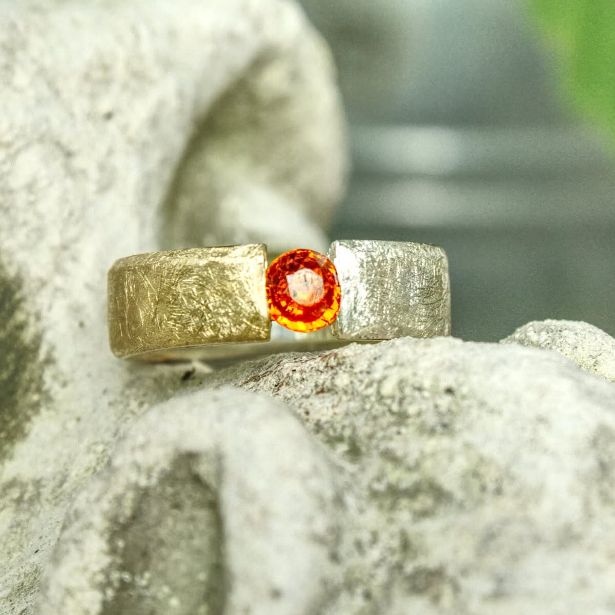 Zweifarbiger Ring Spessartin – Bild 6